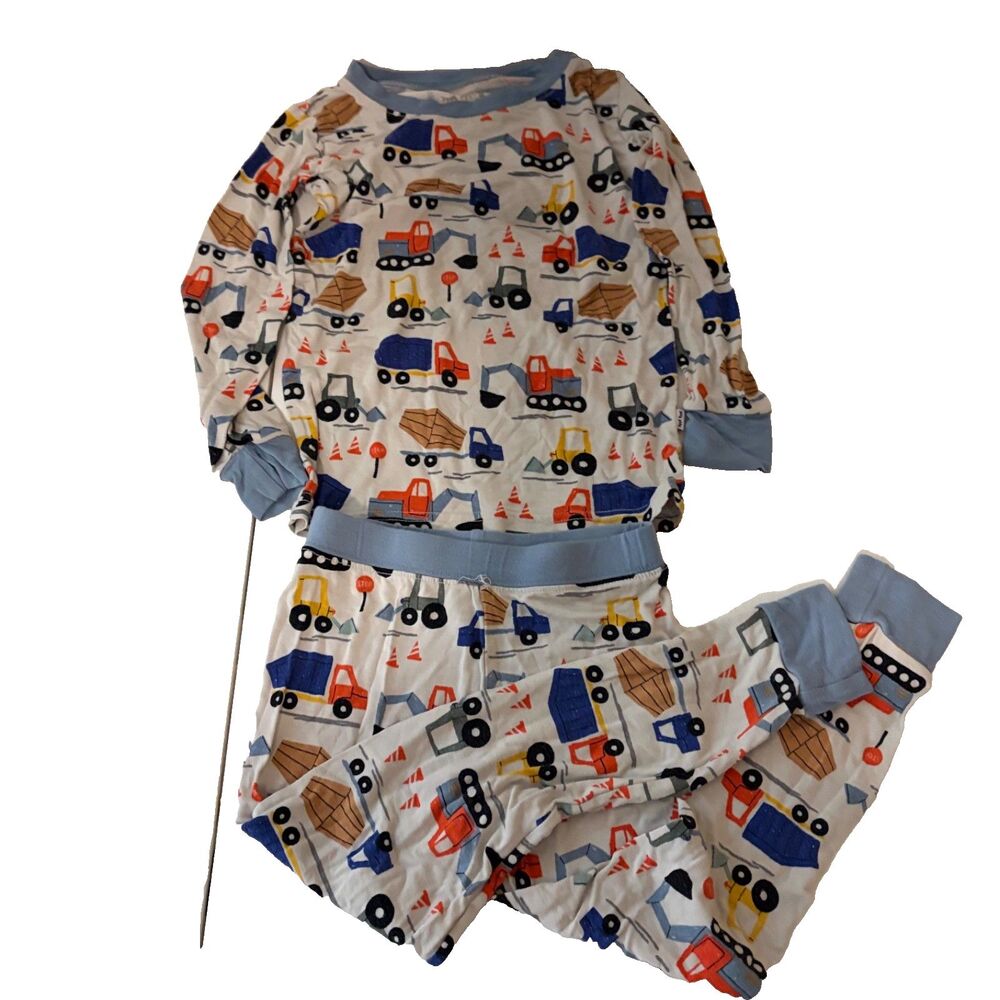 Little Sleepies Pajama Set 2T Car Truck Construction Long Sleeve Jogger Set